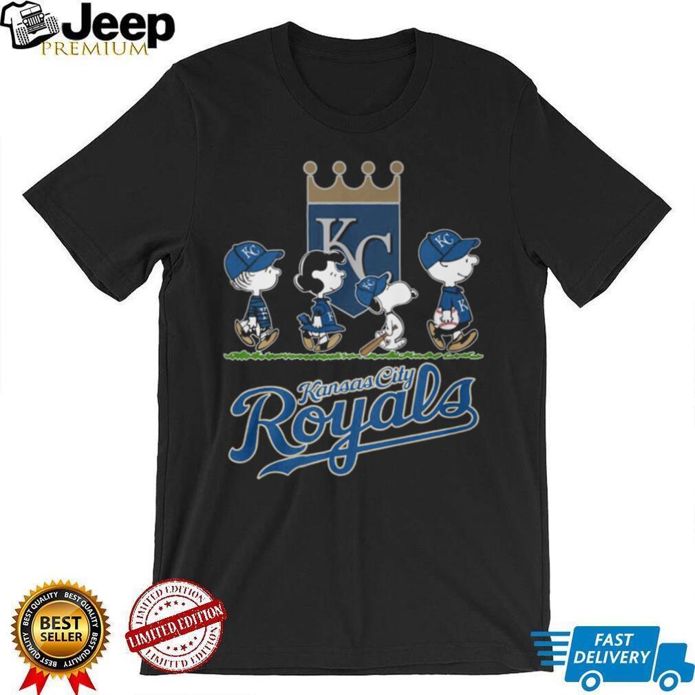 Kansas City Royals Peanuts Characters Baseball Shirt