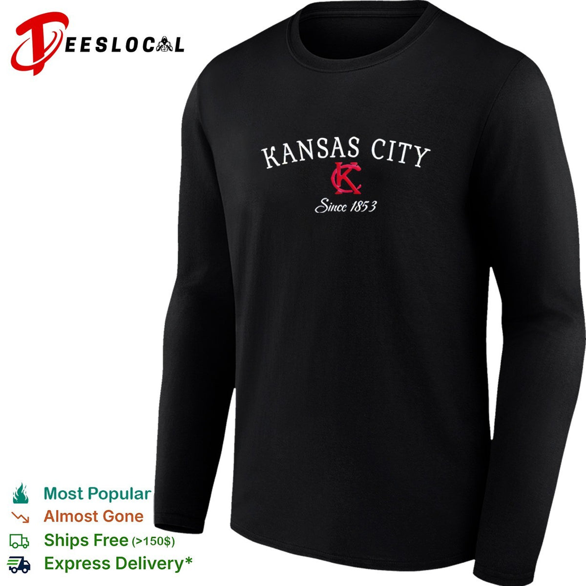 Kansas City interlocking letters since 1853 shirt