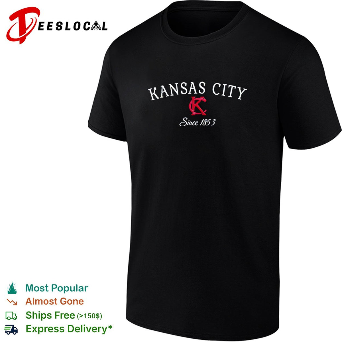 Kansas City interlocking letters since 1853 shirt