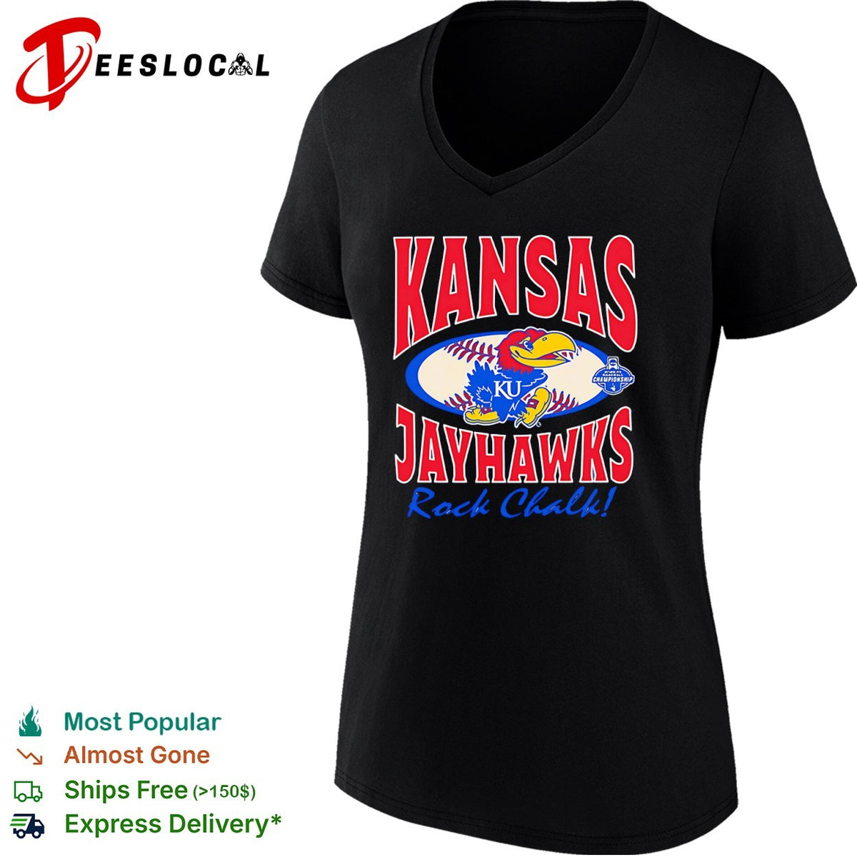 Kansas Jayhawks 2006 Baseball Championship Rock Chalk KU Jayhawk NCAA shirt