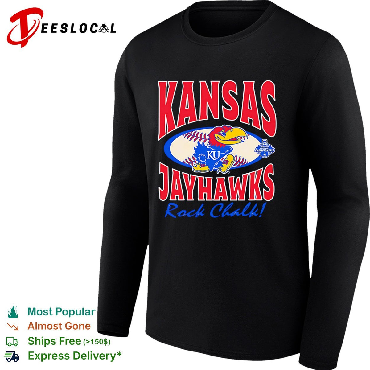 Kansas Jayhawks 2006 Baseball Championship Rock Chalk KU Jayhawk NCAA shirt