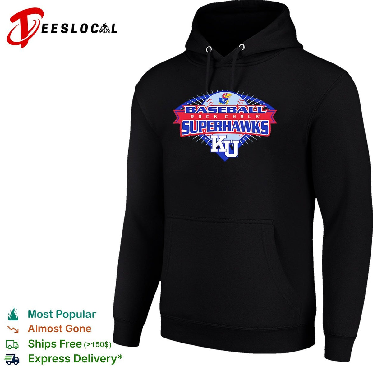 Kansas Jayhawks Baseball Rock Chalk Superhawks KU shirt