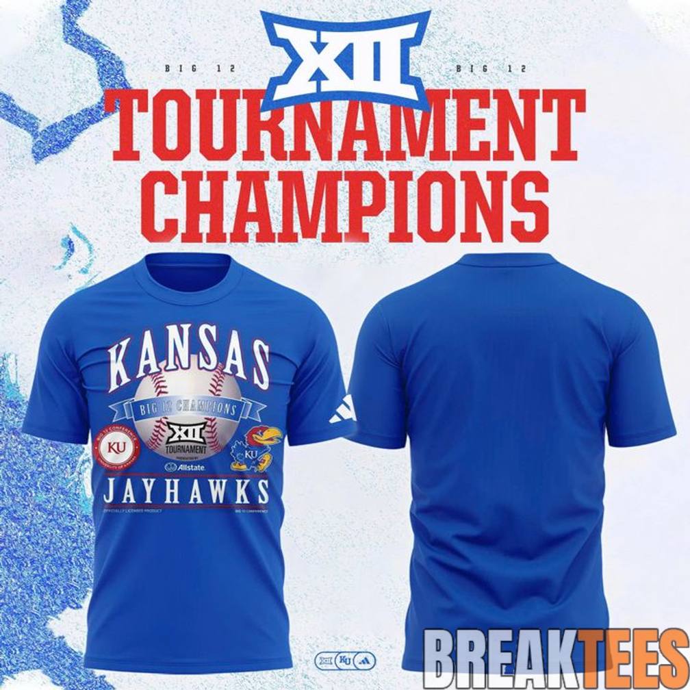 Kansas Jayhawks Blue 2026 Big 12 Baseball Tournament Champions Shirt