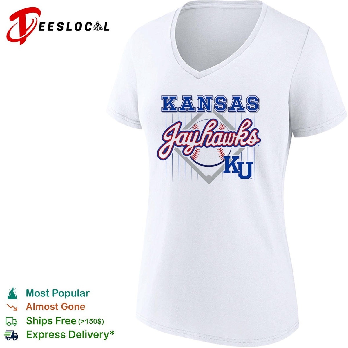 Kansas Jayhawks KU baseball logo team shirt
