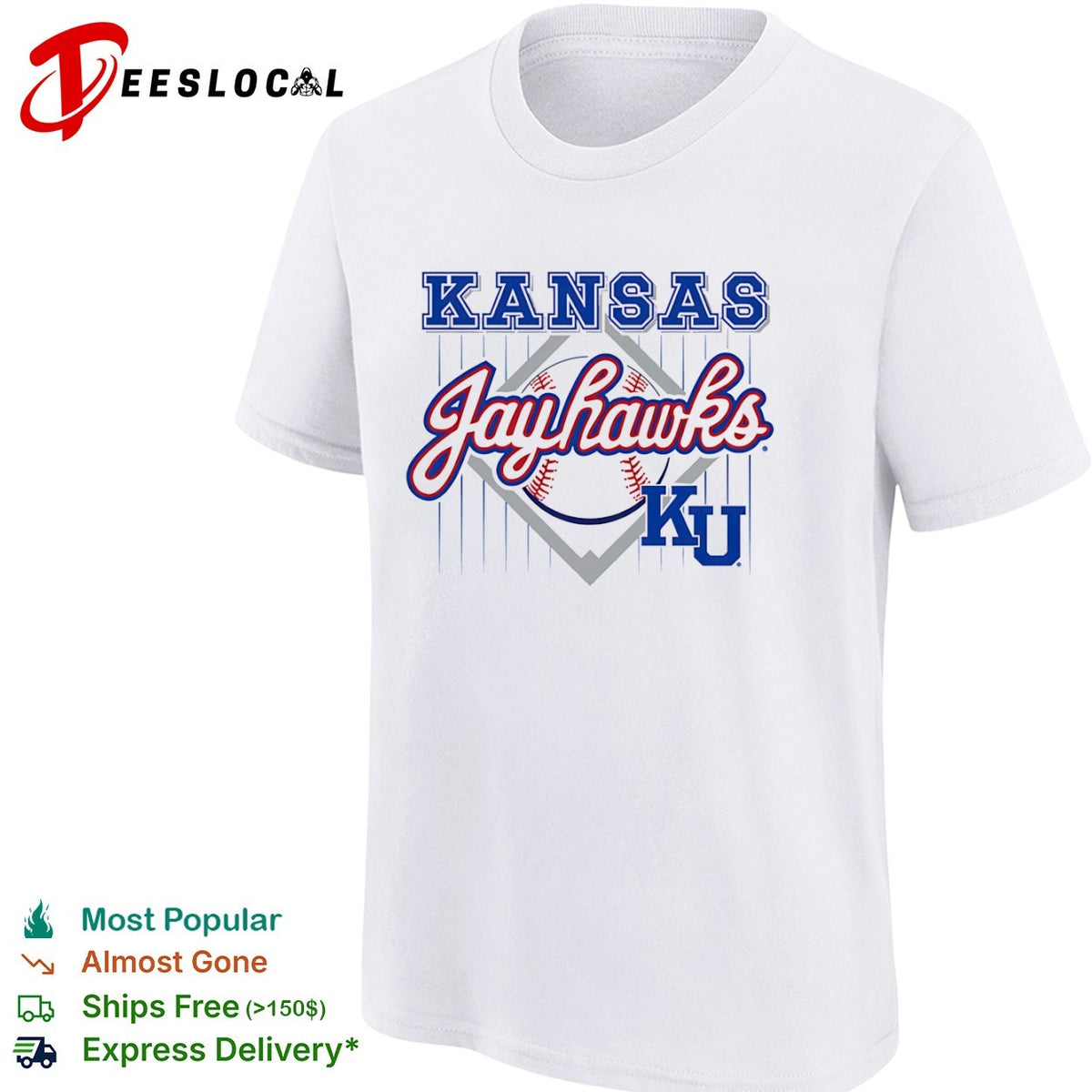 Kansas Jayhawks KU baseball logo team shirt