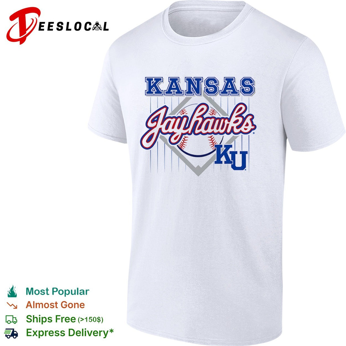 Kansas Jayhawks KU baseball logo team shirt