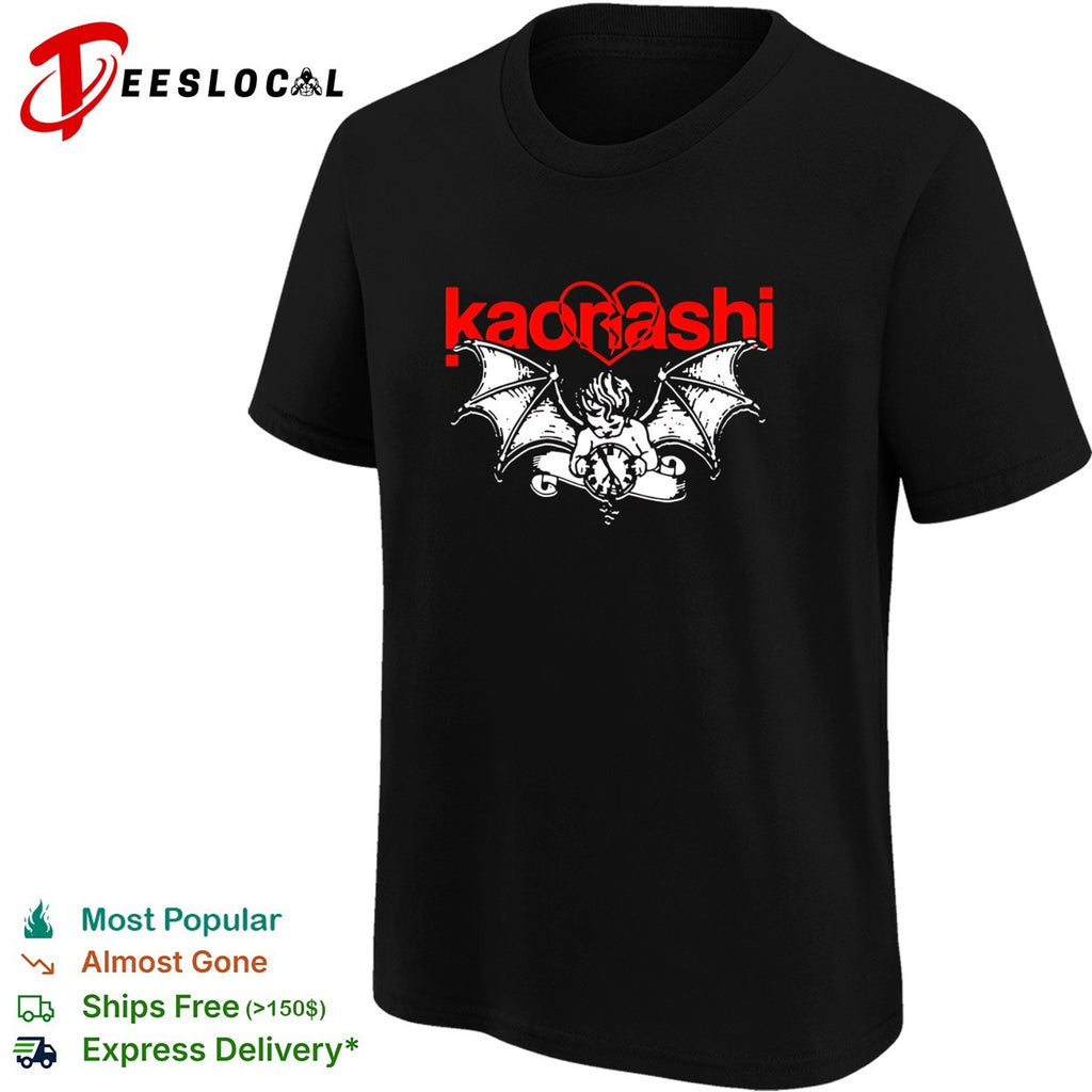 Kaorashi winged cherub with broken heart and clock shirt
