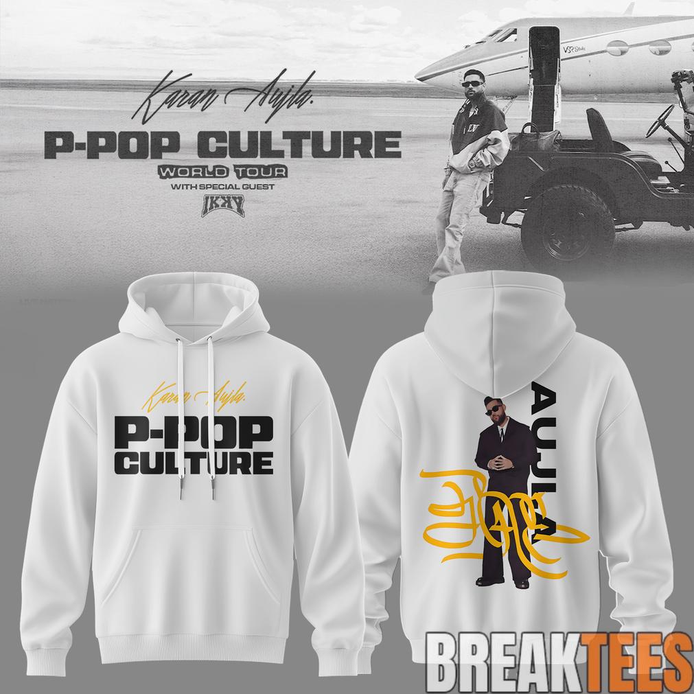 Karan Aujla P-Pop Culture World Tour Signature White Hoodie