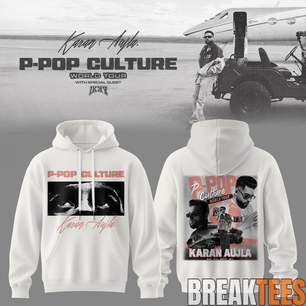 Karan Aujla P-Pop Culture World Tour Signature White Hoodie