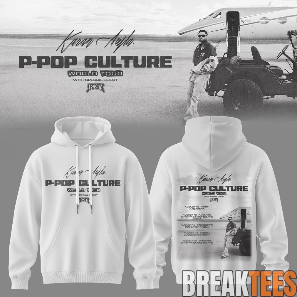 Karan Aujla P-Pop Culture World Tour Signature White Hoodie