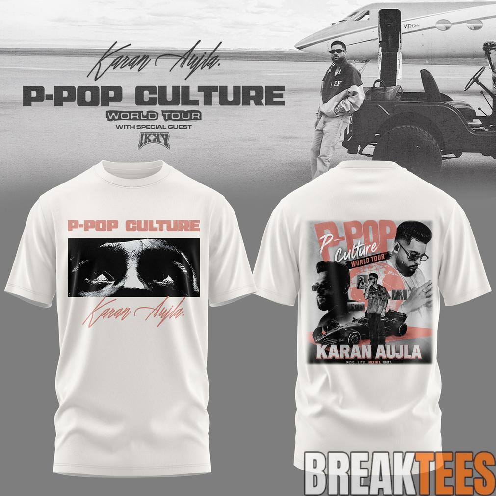 Karan Aujla P-Pop Culture World Tour White Signature T-Shirt