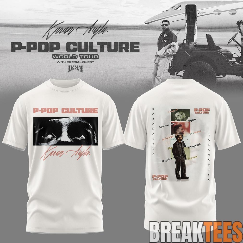 Karan Aujla P-Pop Culture World Tour White Signature T-Shirt