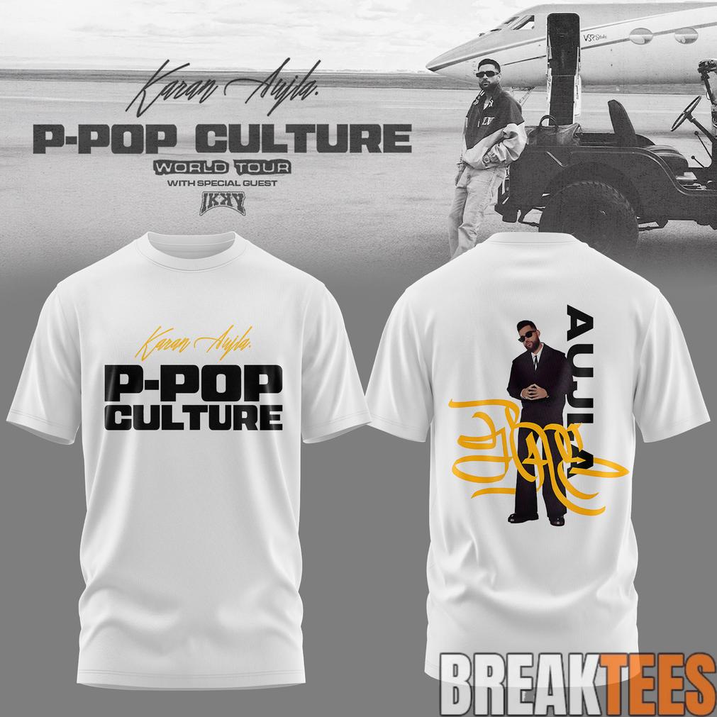 Karan Aujla P-Pop Culture World Tour White Signature T-Shirt