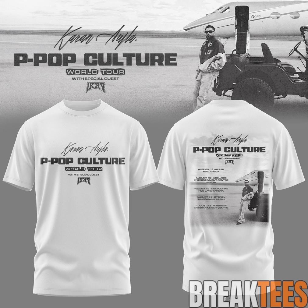 Karan Aujla P-Pop Culture World Tour White Signature T-Shirt