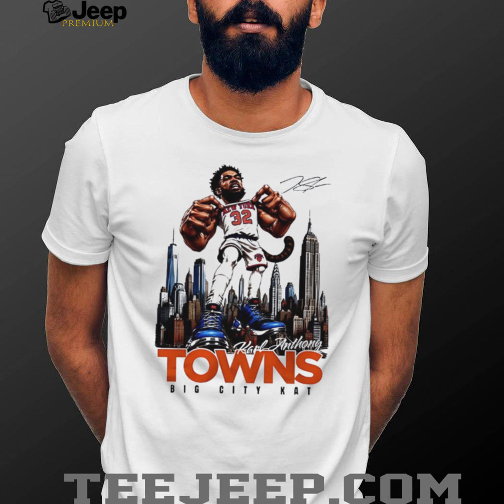 Karl Anthony Towns Big City Kat New York Skyline Basketball T Shirt