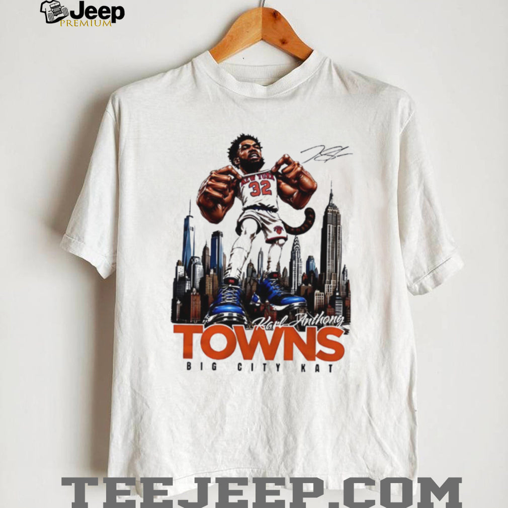 Karl Anthony Towns Big City Kat New York Skyline Basketball T Shirt