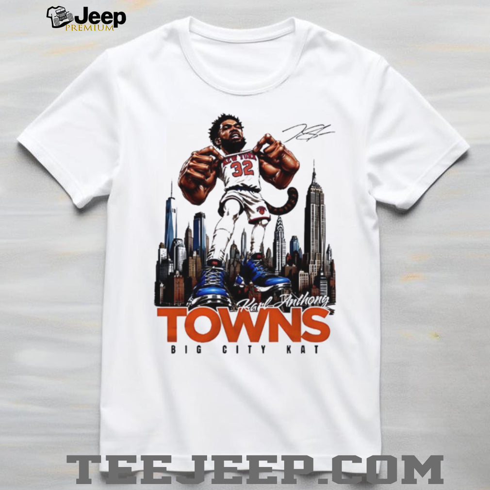 Karl Anthony Towns Big City Kat New York Skyline Basketball T Shirt