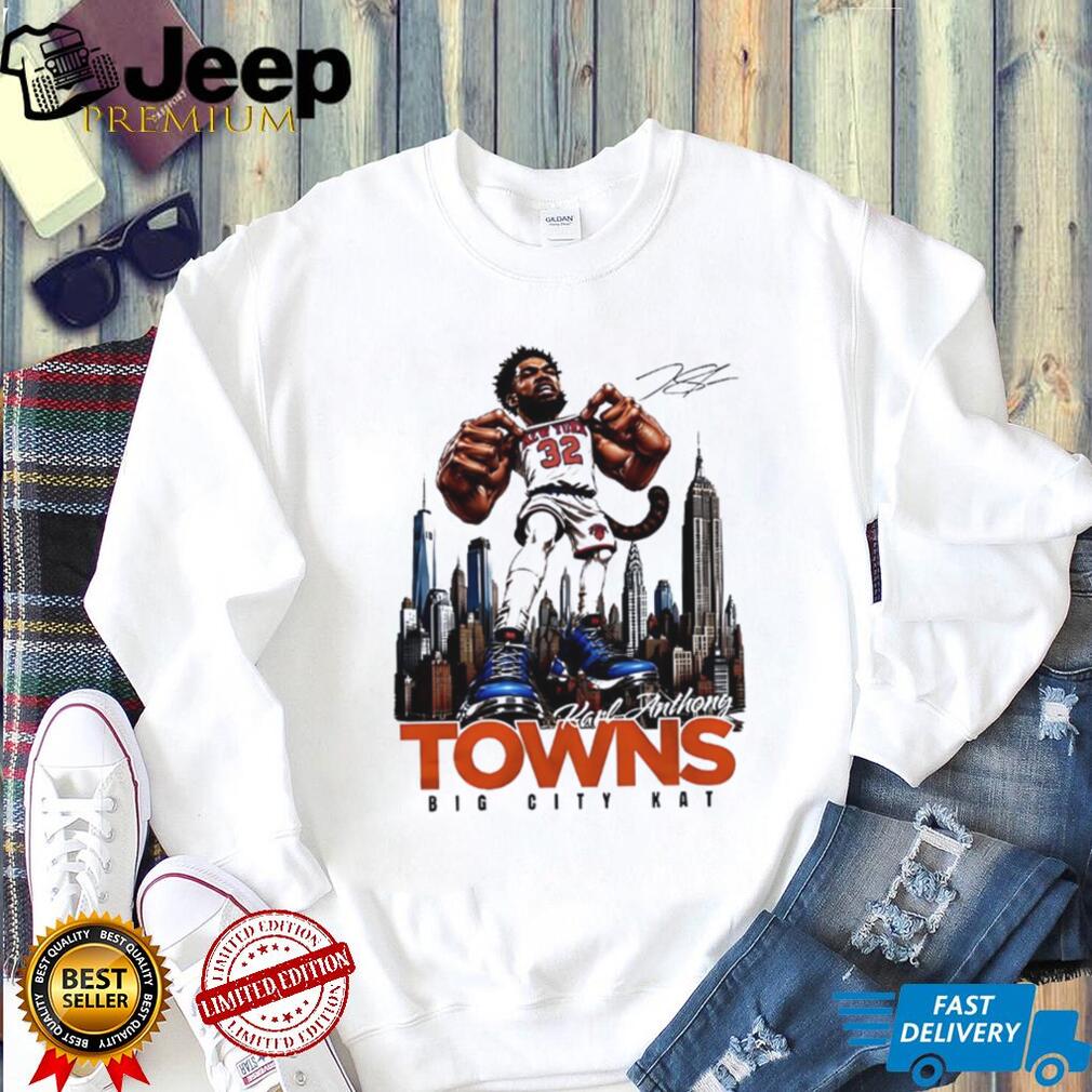 Karl Anthony Towns Big City Kat New York Skyline Basketball T Shirt