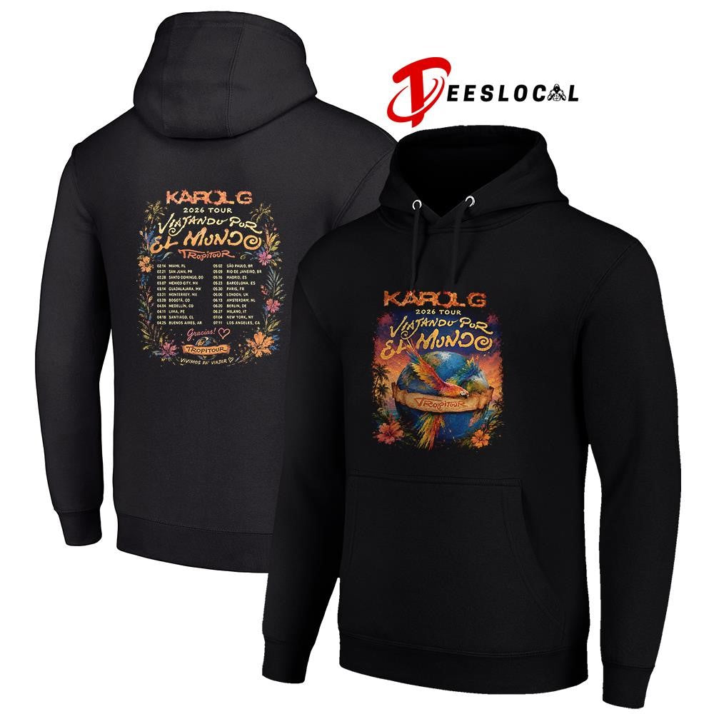 Karol G Viajandu Pur El Mundo dates schedule shirt
