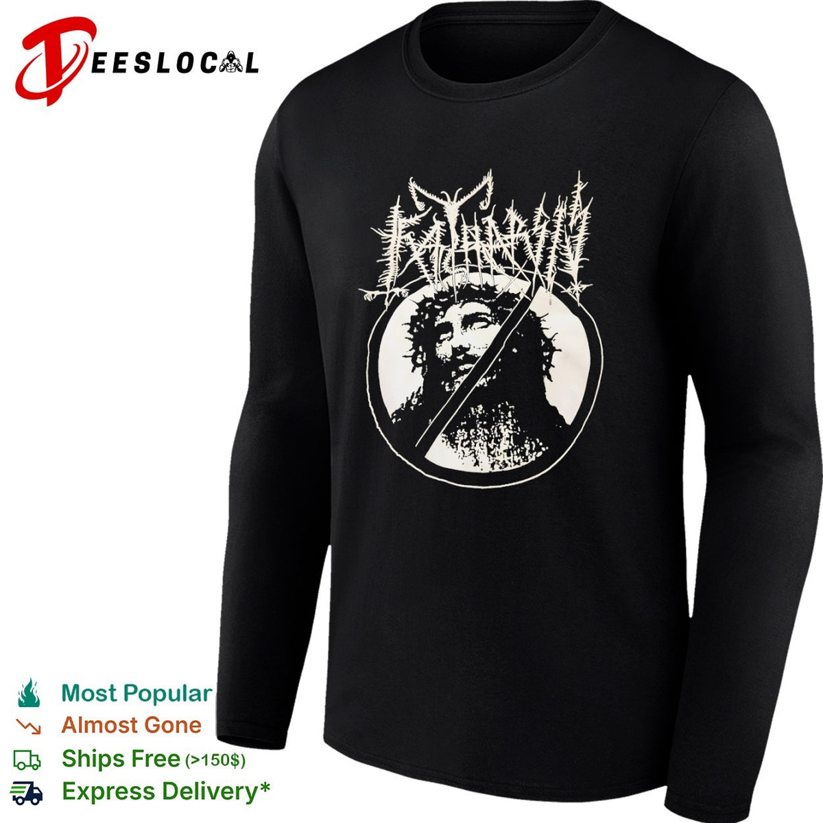 Katharsis Jesus Parody Music Metal Black Shirt