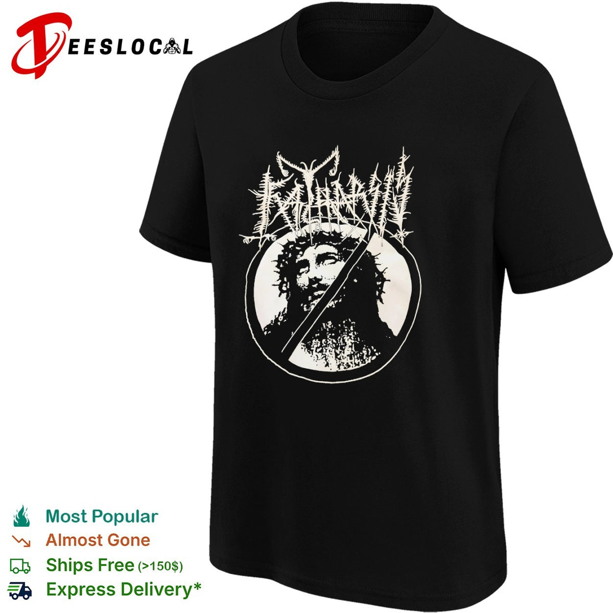 Katharsis Jesus Parody Music Metal Black Shirt