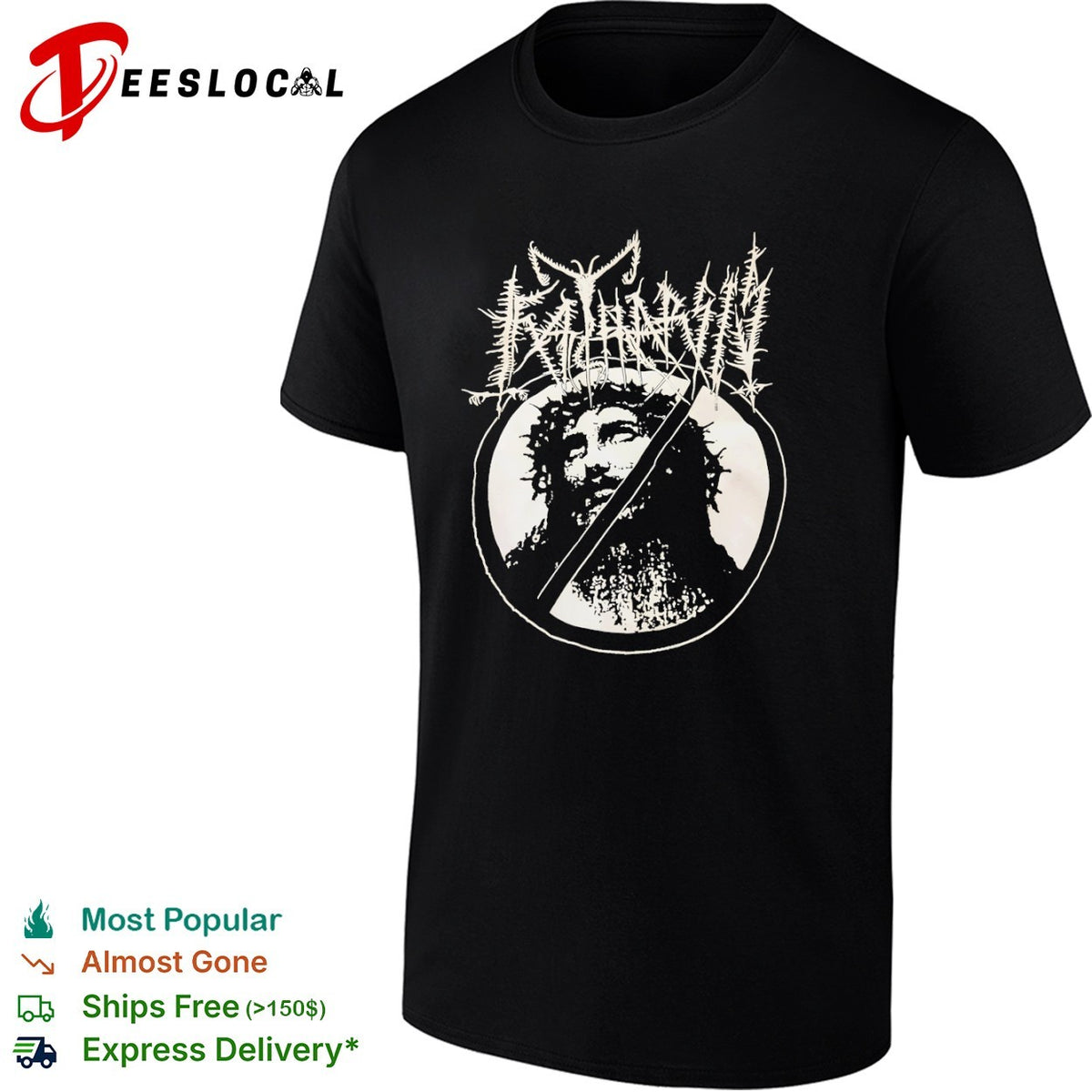 Katharsis Jesus Parody Music Metal Black Shirt