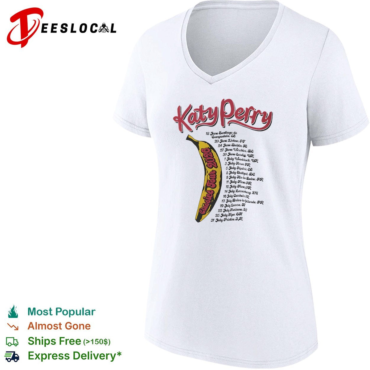 Katy Perry Classics Tour 2026 Santiago Lisbon Dublin Werchter Cardiff Woodstock shirt