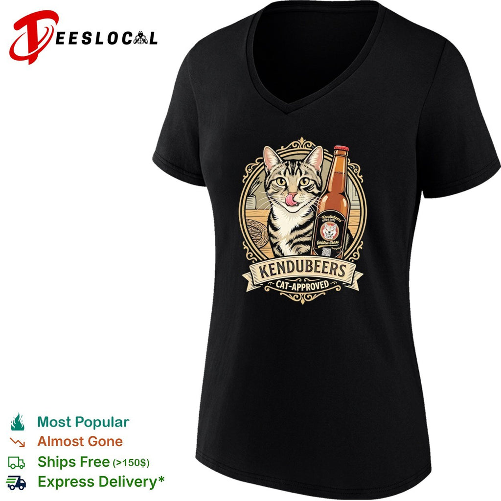 Kendubeers cat approved Golden Cross beer bottle shirt