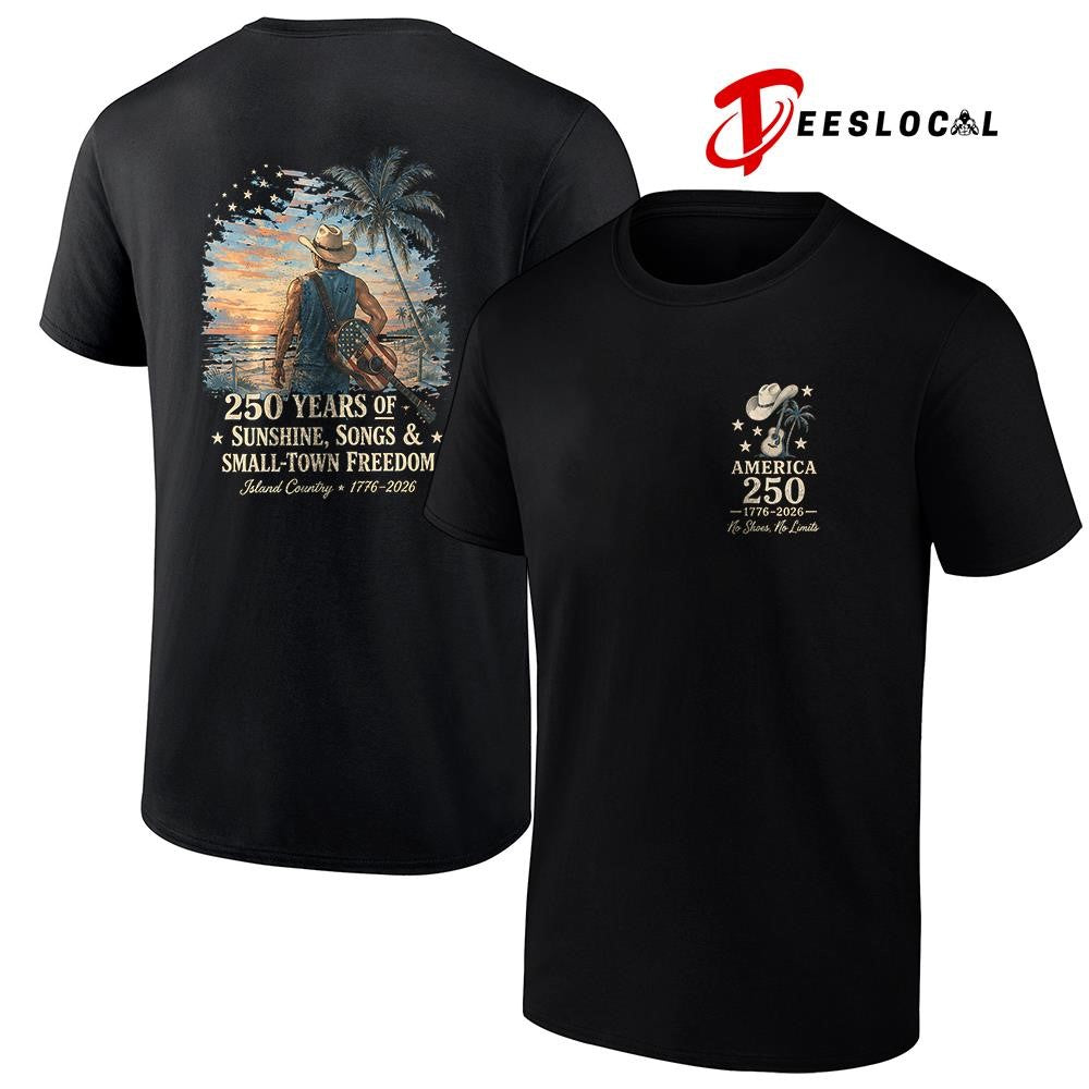 Kenny Chesney America 250 no shoes no limits 250 years of sunshine songs and small town freedom shirt