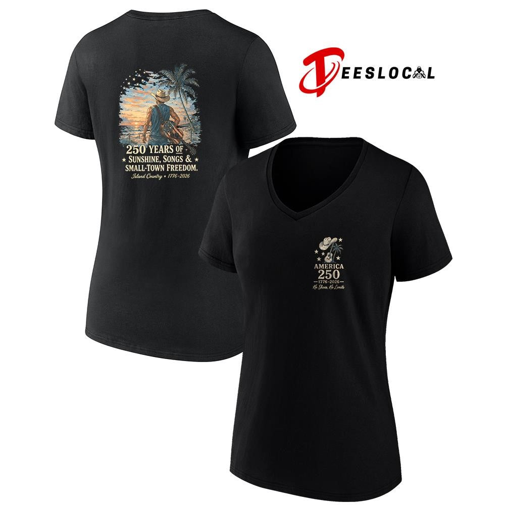 Kenny Chesney America 250 no shoes no limits 250 years of sunshine songs and small town freedom shirt
