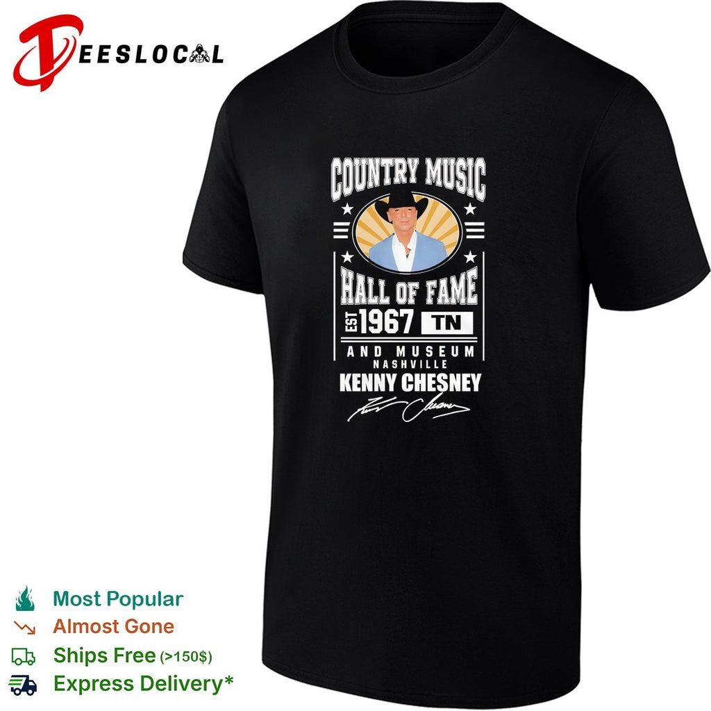 Kenny Chesney country music hall of fame Nashville est 1967 portrait badge shirt