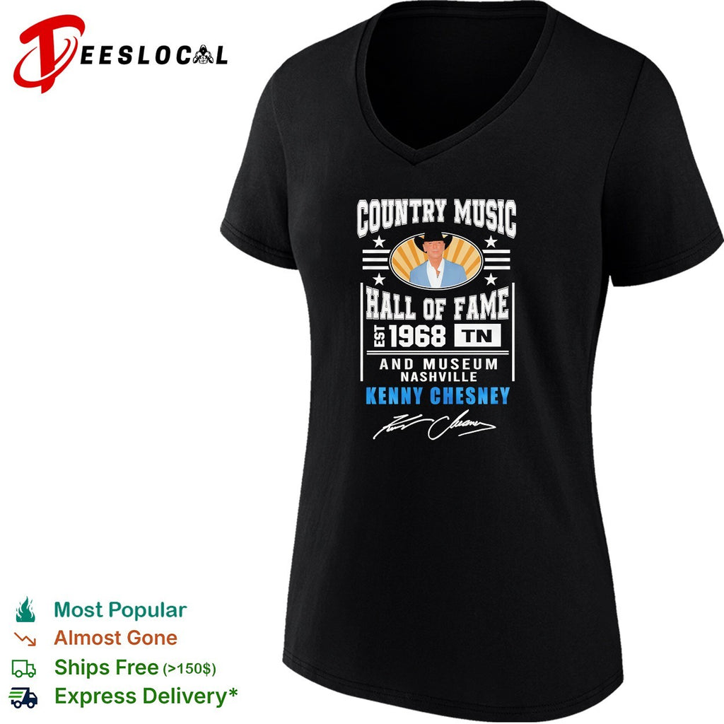 Kenny Chesney country music hall of fame Nashville est 1968 portrait badge shirt