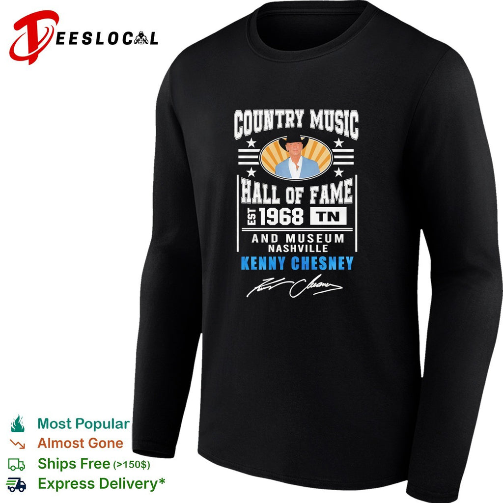 Kenny Chesney country music hall of fame Nashville est 1968 portrait badge shirt