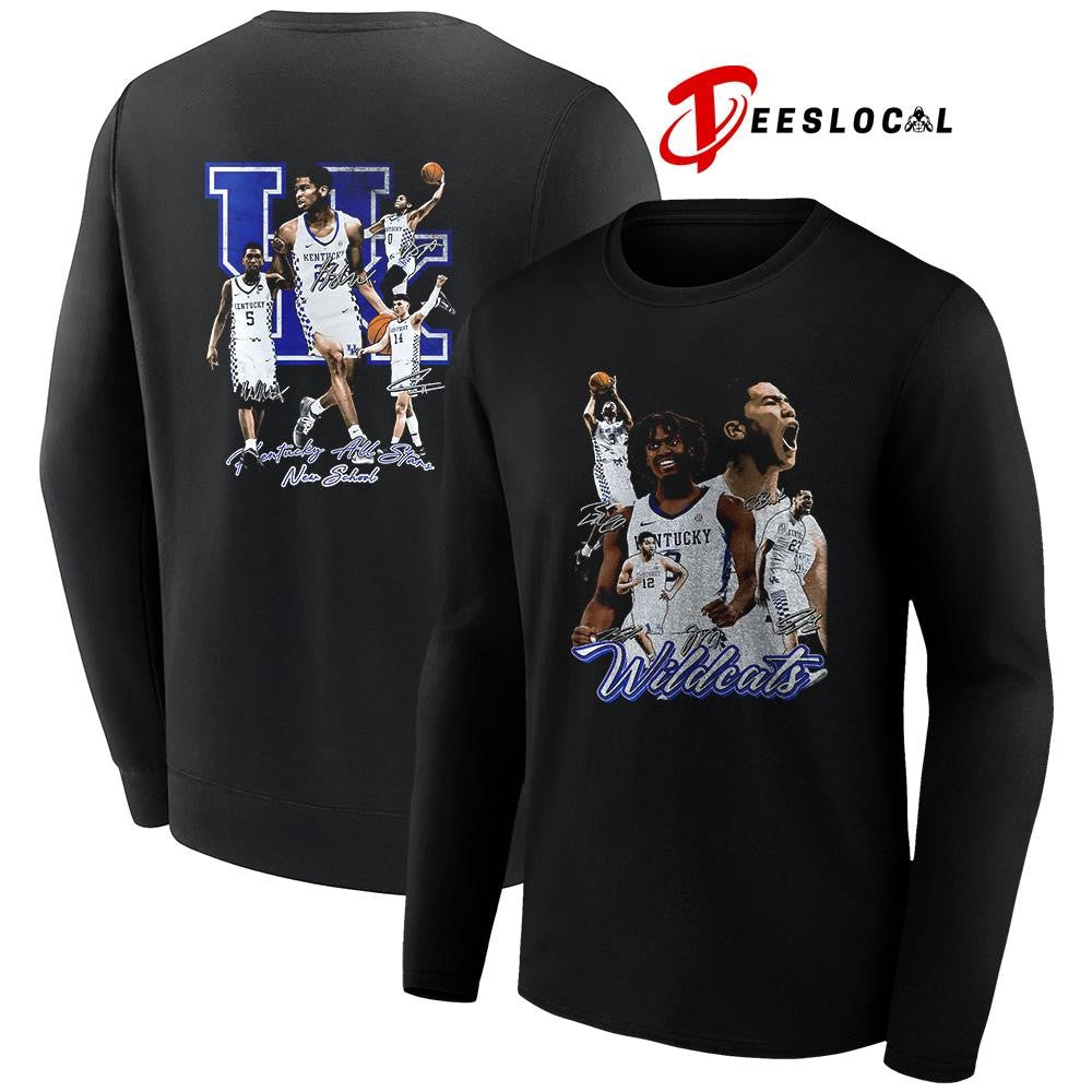 Kentucky Wildcats Kentucky all star new school graphic signatures shirt