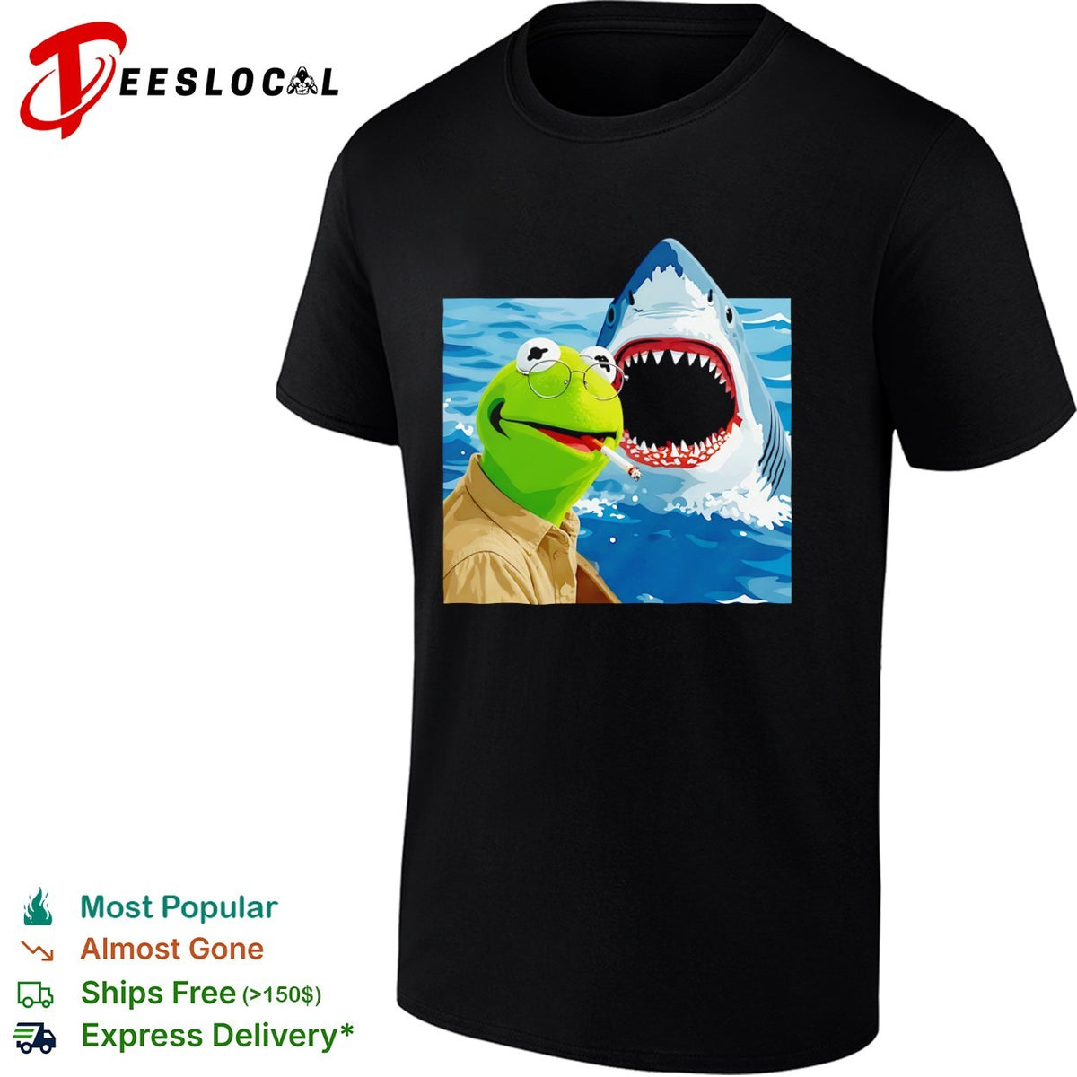 Kermit the Frog x Jaws Movie Shirt