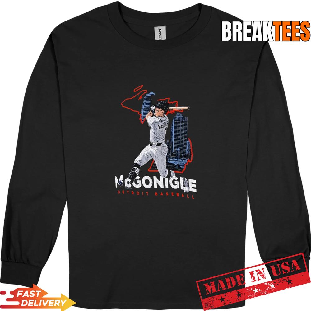 Kevin McGonigle Detroit Tigers baseball Detroit Map T-Shirt