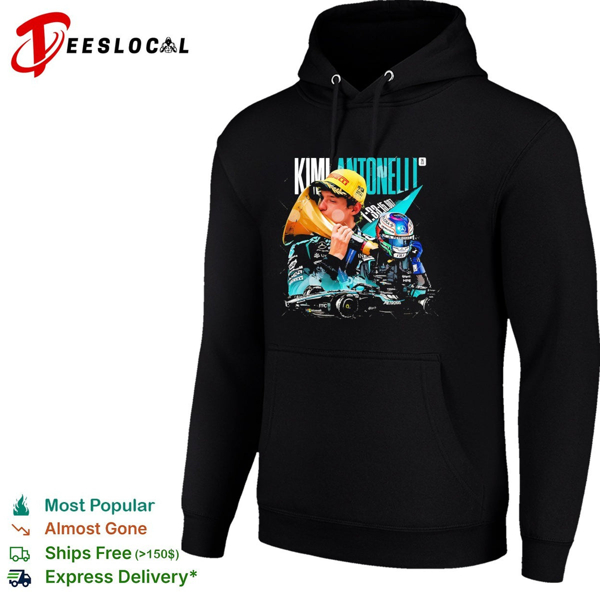 Kimi Antonelli F1 racing driver graphic collage shirt