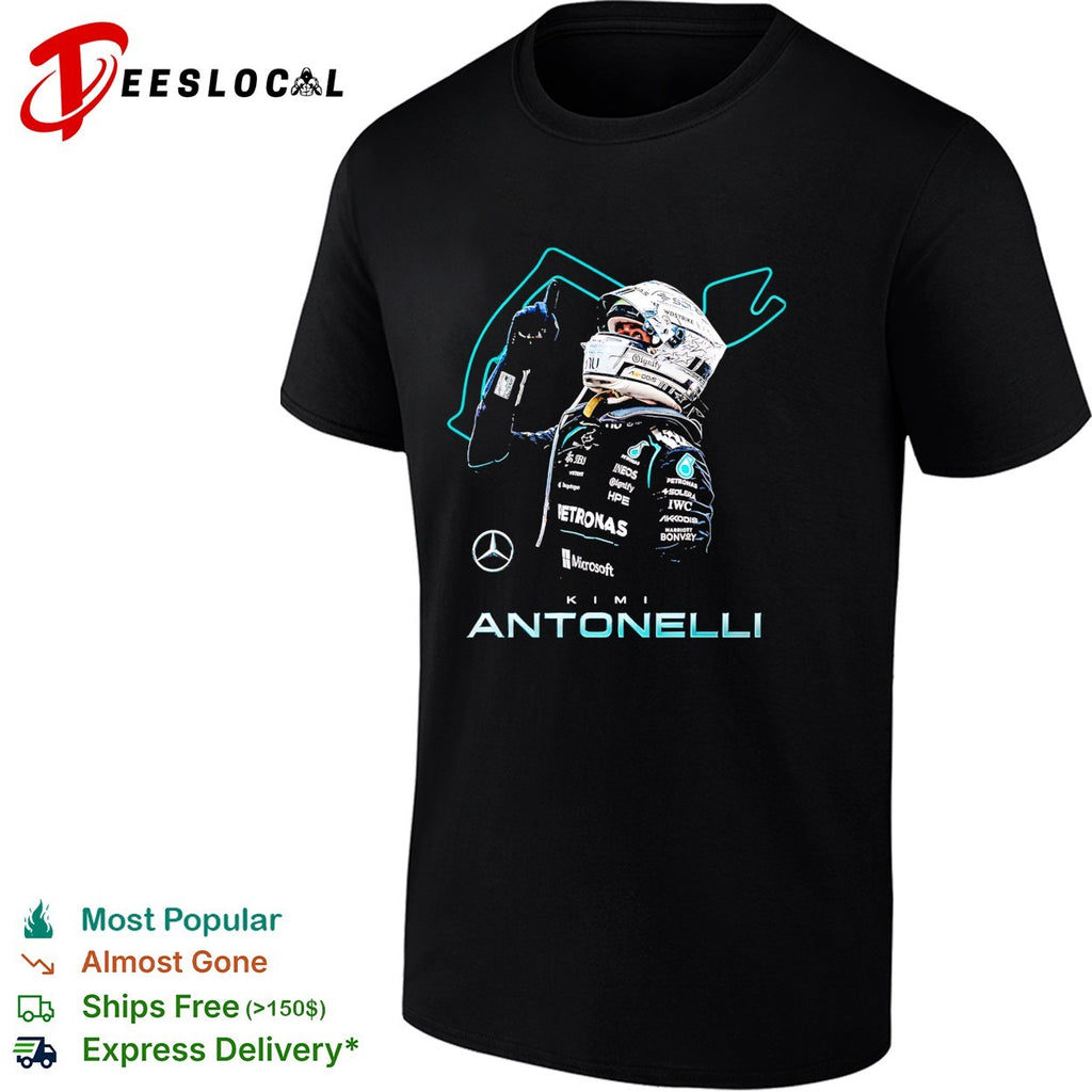 Kimi Antonelli Mercedes AMG Petronas Formula 1 Racing Team portrait fan art shirt