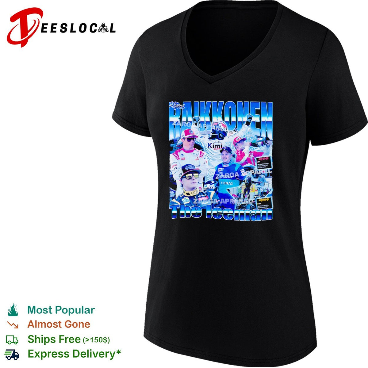 Kimi Raikkonen F1 Ferrari Lotus Alfa Romeo The Iceman shirt