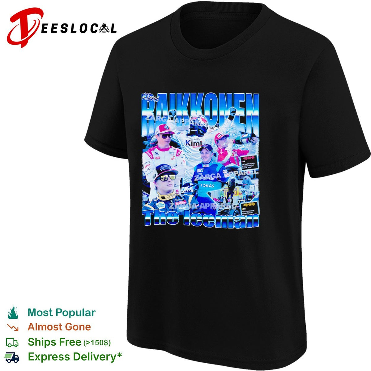 Kimi Raikkonen F1 Ferrari Lotus Alfa Romeo The Iceman shirt