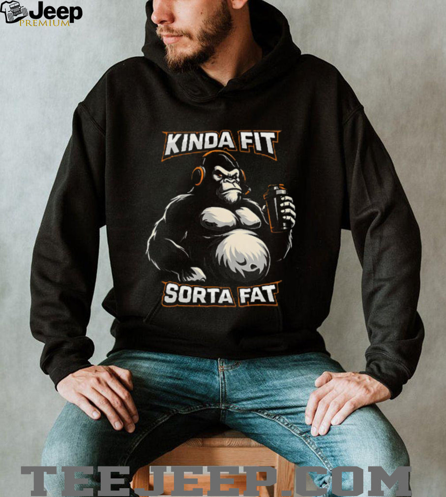 Kinda Fit Sorta Fat Gorilla Protein Shaker Gym T Shirt