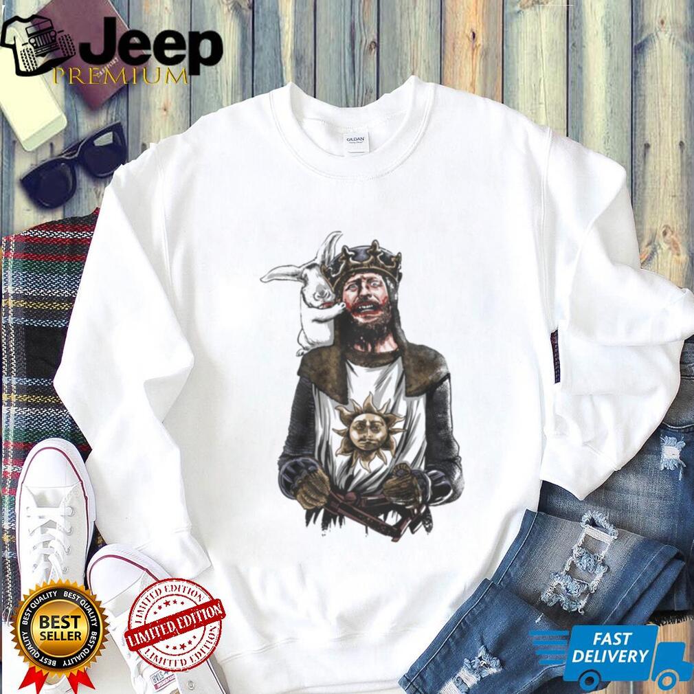 King Arthur and the Killer Rabbit Monty Python Holy Grail White T Shirt