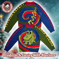 King Gizzard And The Lizard Wizard The Funny Crocodile Knitted Ugly Christmas Sweater