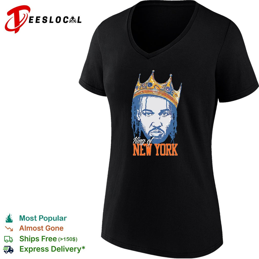 King of New York crowned basketball star portrait bold Knicks art shirt