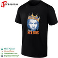 King of New York crowned basketball star portrait bold Knicks art shirt