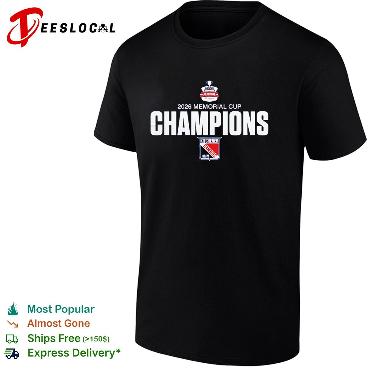 Kitchener Rangers 2026 Memorial Cup Champions Kelowna OHL Hockey Team Fan Shirt