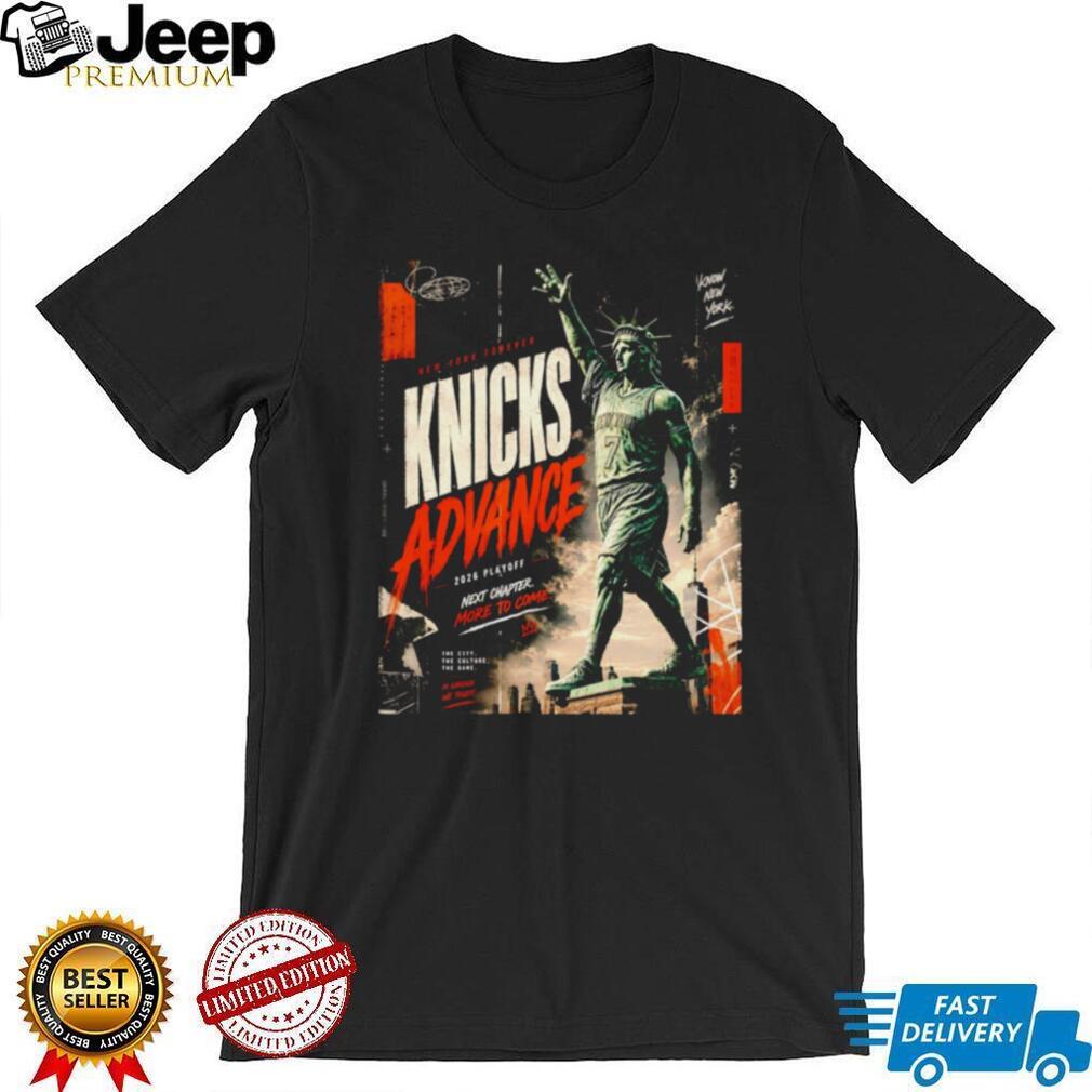 Knicks Advance 2024 Playoff New York Liberty Statue T Shirt