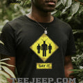Knights Who Say Ni Road Sign T Shirt “Say It” Warning Graphic