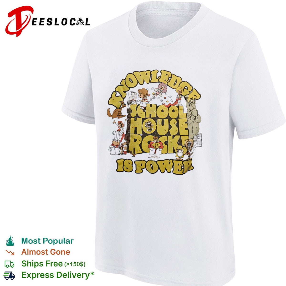 Knowledge is Power Characters ABC 1970s Educational TV show shirt