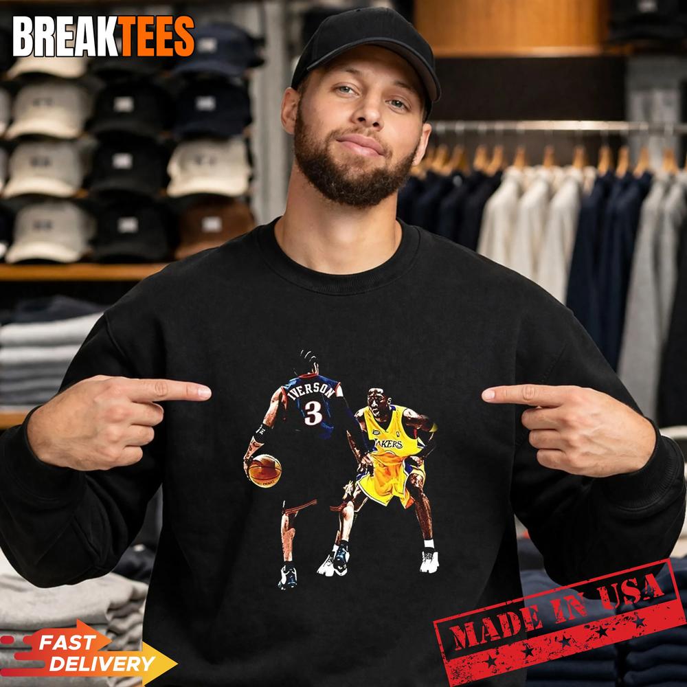 Kobe Bryant vs Allen Iverson a clash of NBA legends T-Shirt